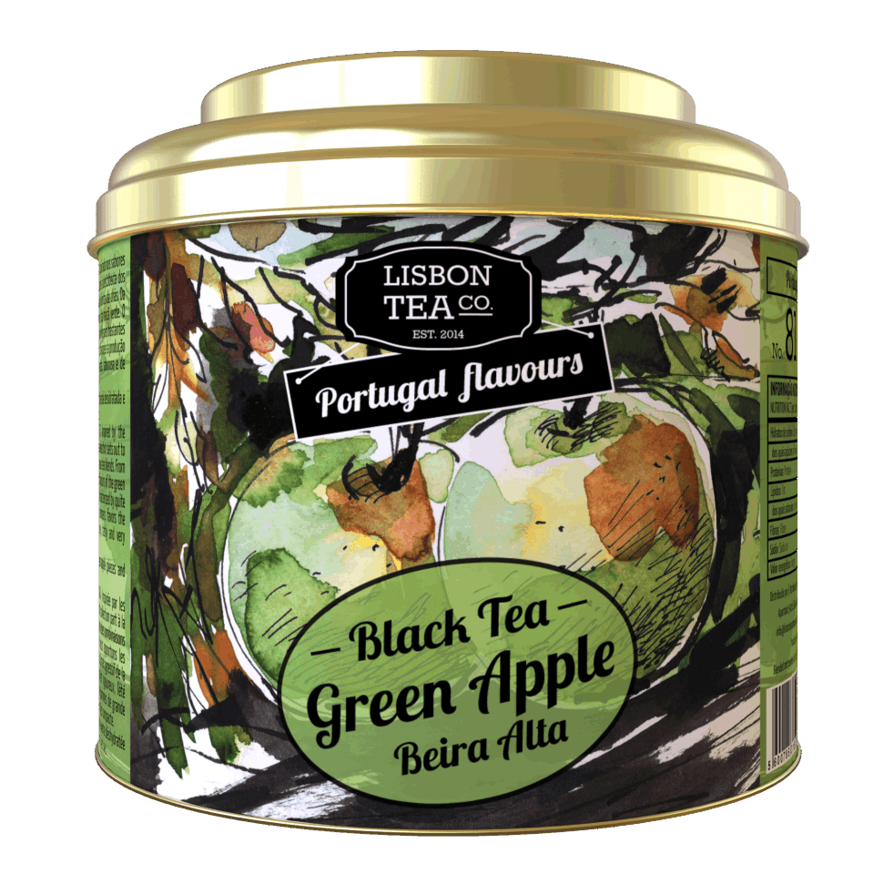 Sort Te med Sprøde Grønne Æbler fra Beira Alta - Lisbon Tea Company