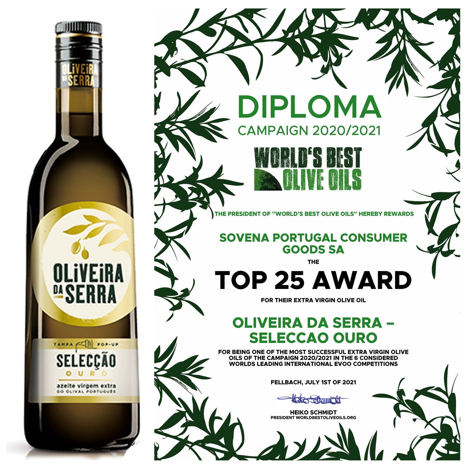 Ouro, ekstra jomfru olivenolie, 250 ml - Oliveira da Serra