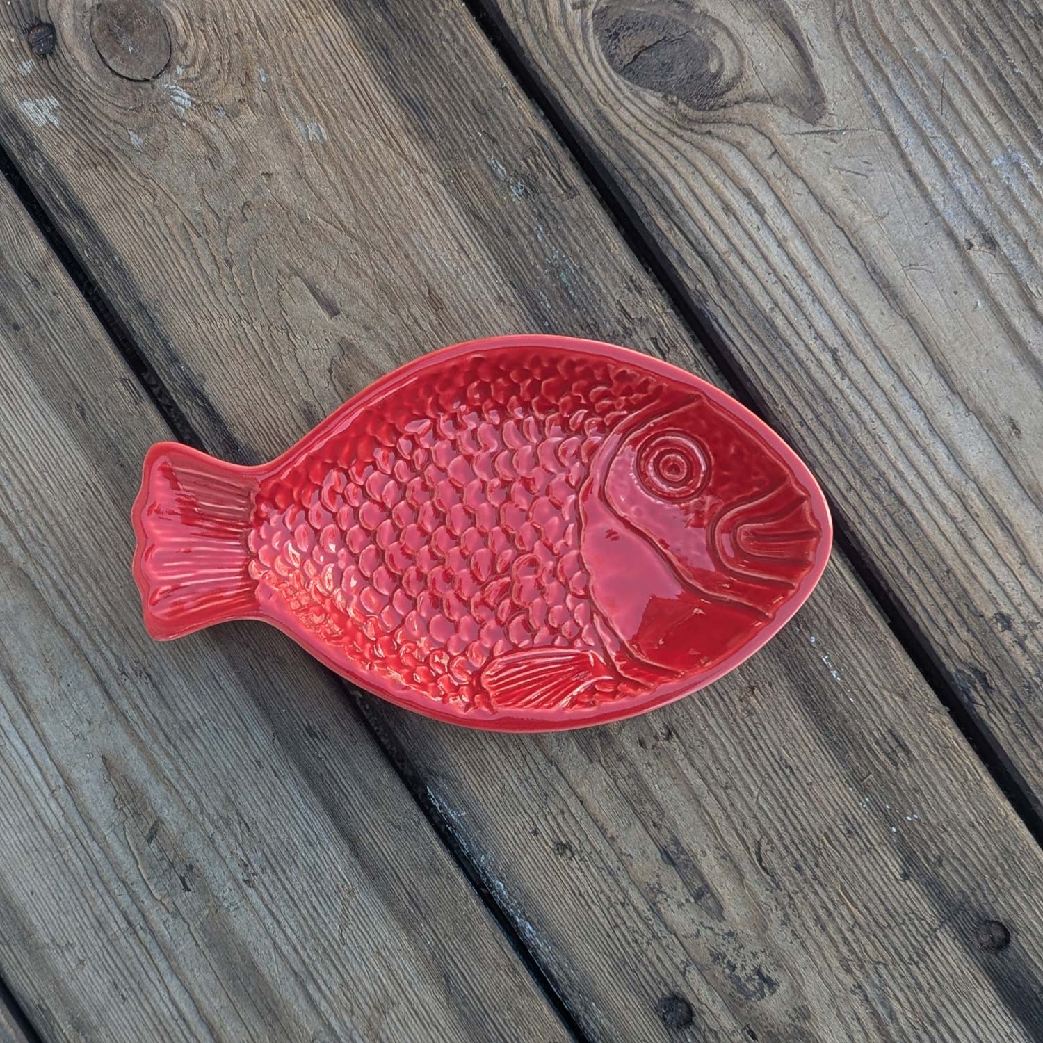 Fiske Fad Mini, Rød - 23 cm