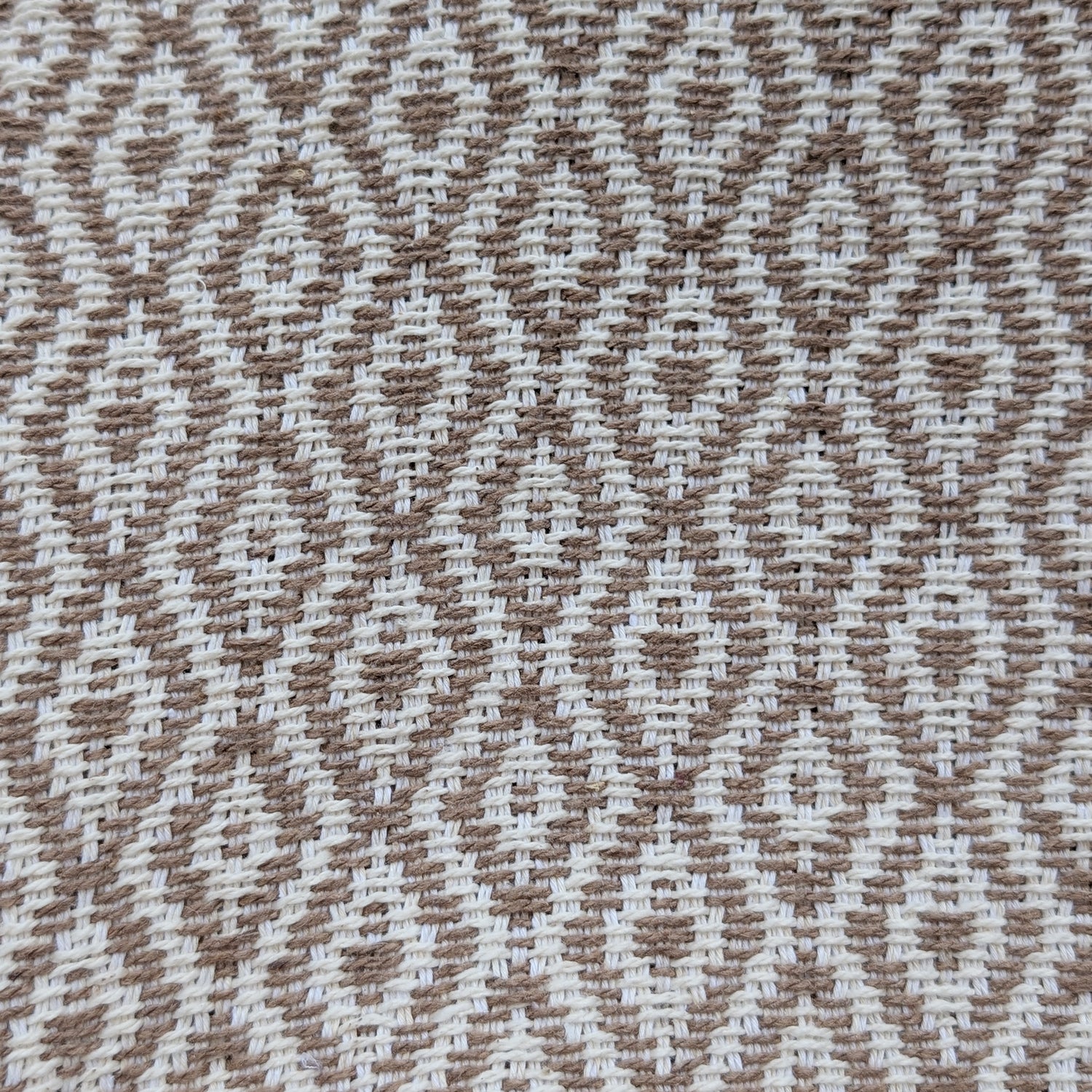 Plaid, vævet bomuld 135 x 200 cm., diamantmønster - Beige