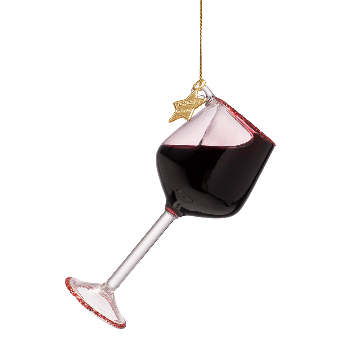 Rødvinsglas classic, Glas ornament - Vondels