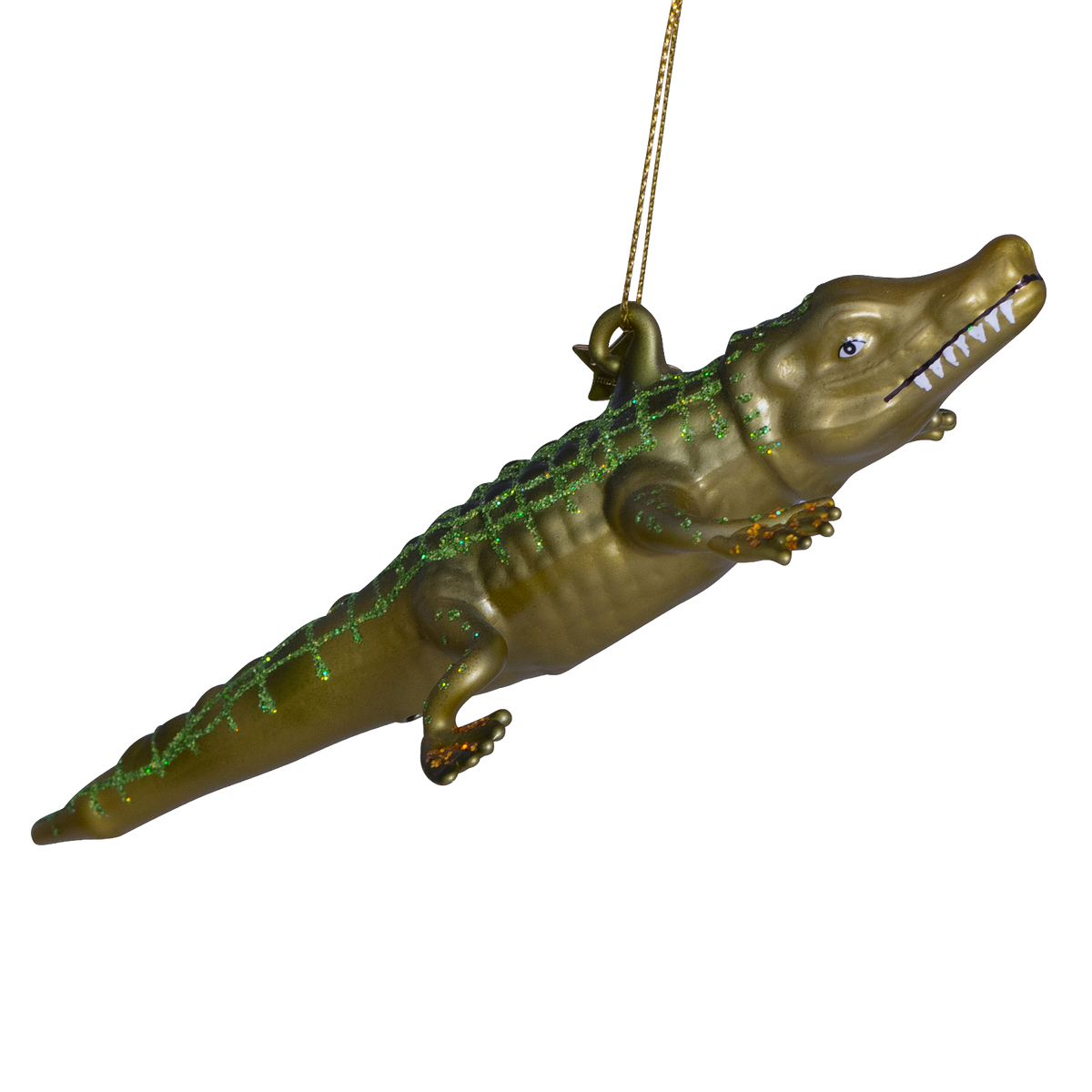 Grøn Krokodile, Glas ornament - Vondels