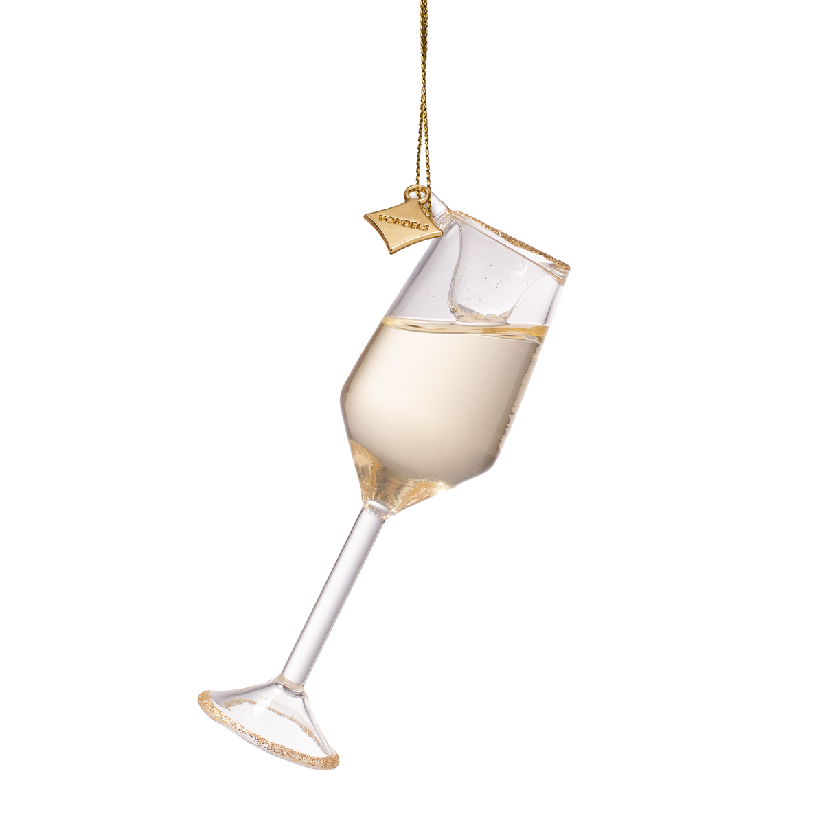 Champagne glas classic, Glas ornament - Vondels