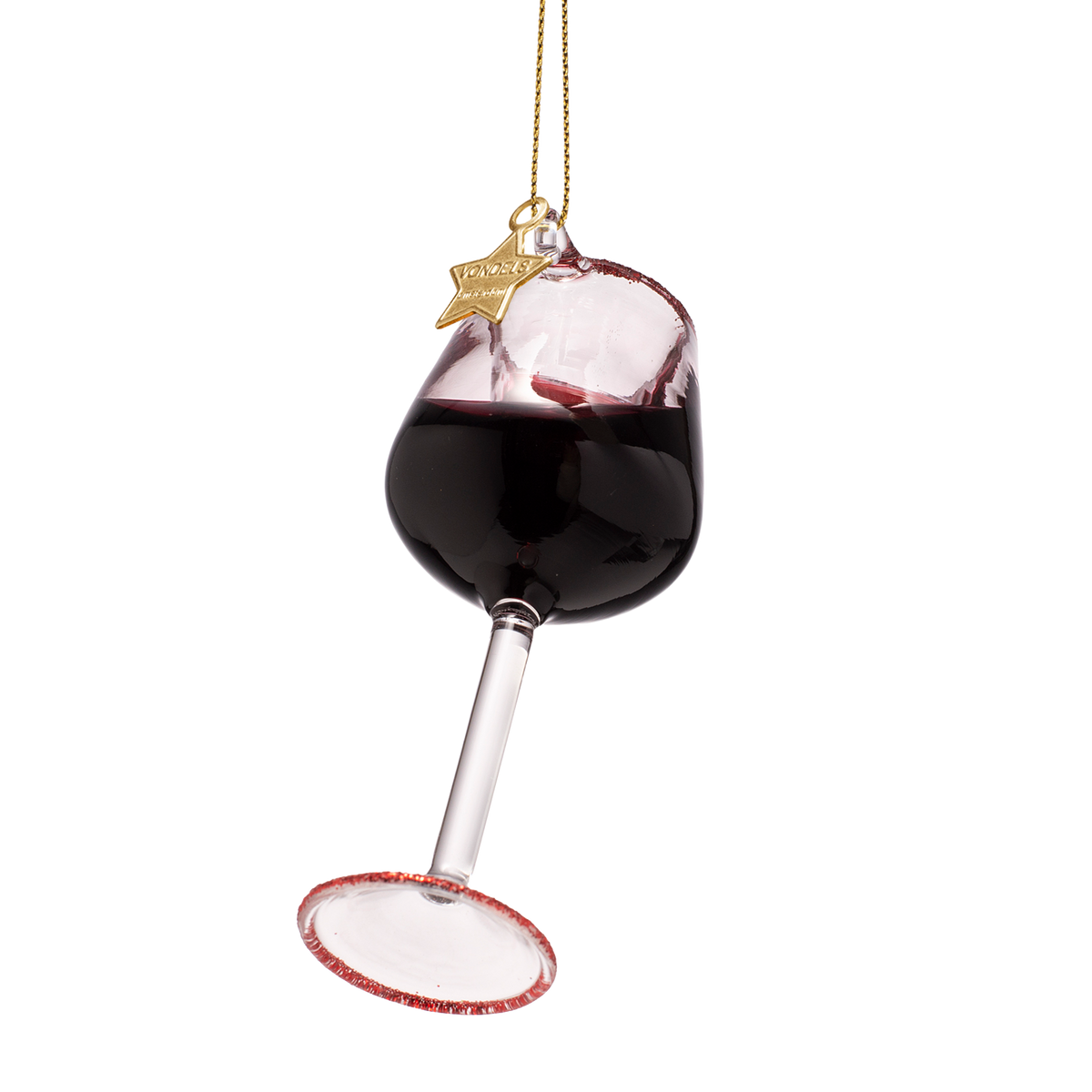 Rødvinsglas classic, Glas ornament - Vondels