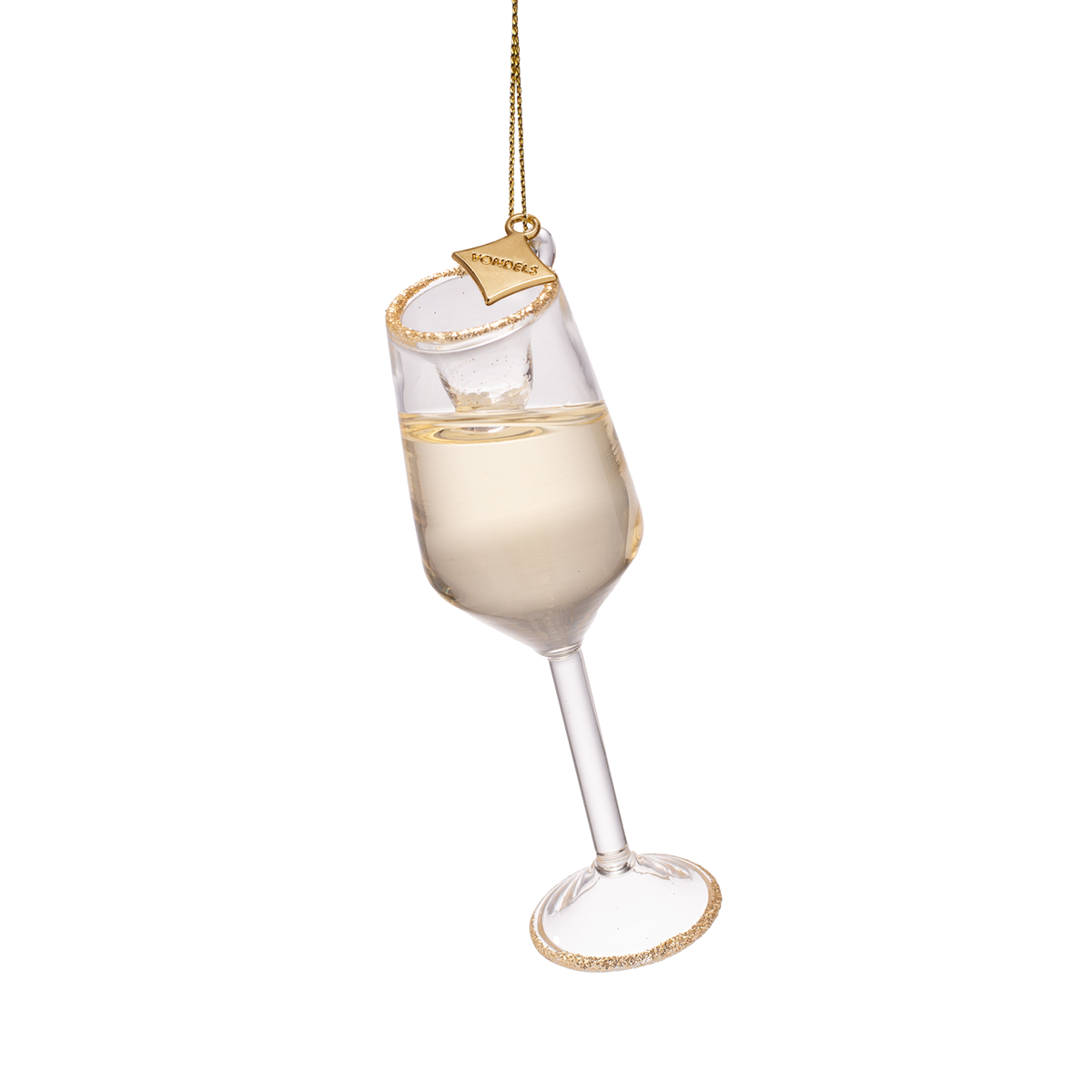 Champagne glas classic, Glas ornament - Vondels