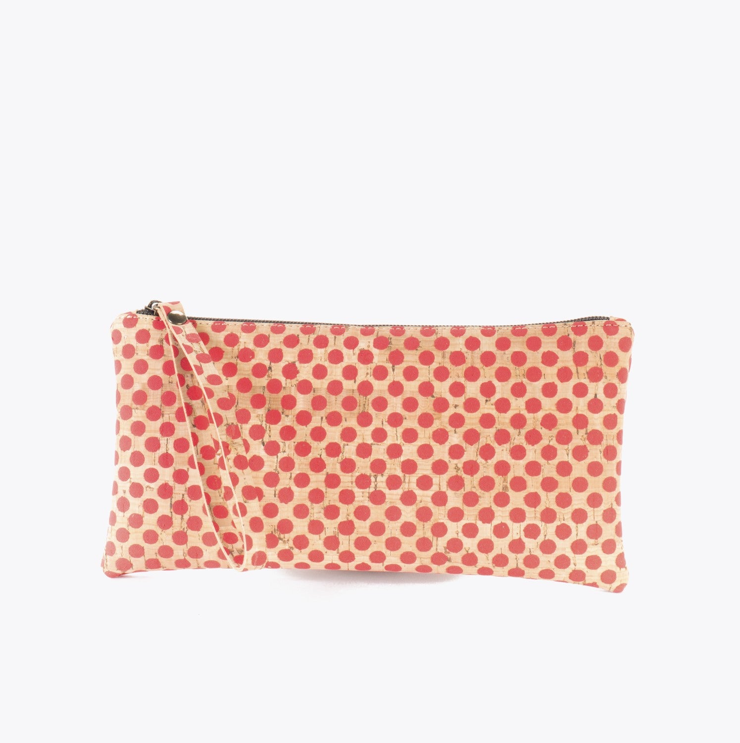 Lille Clutch Taske af kork - Natur / Rød