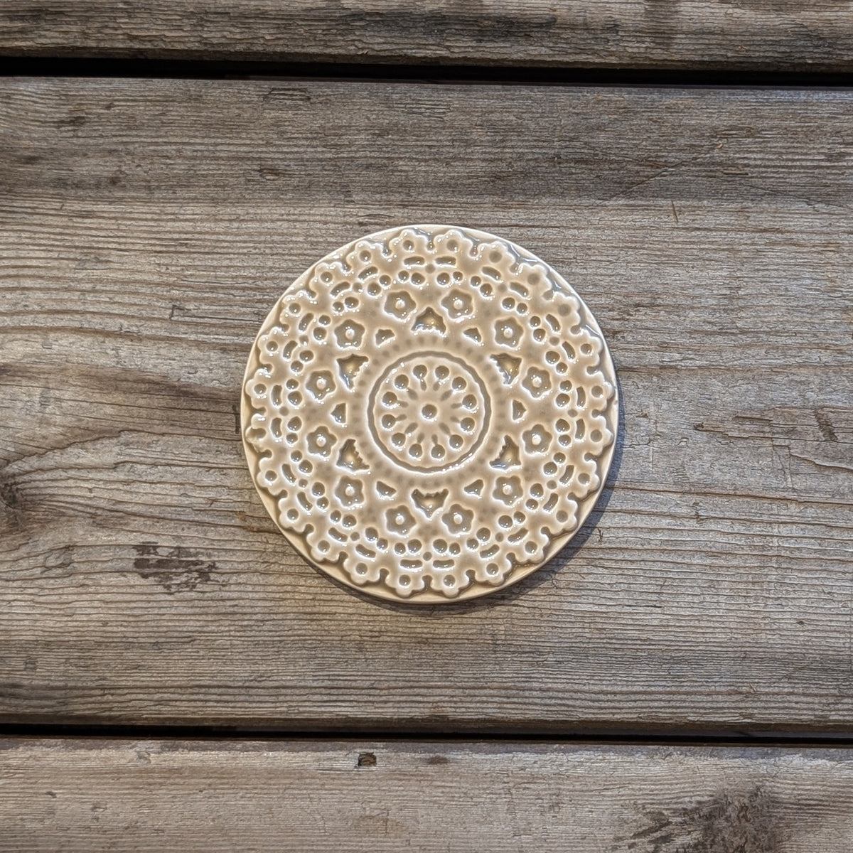 Keramik coaster med blonde mønster, Beige – Duro