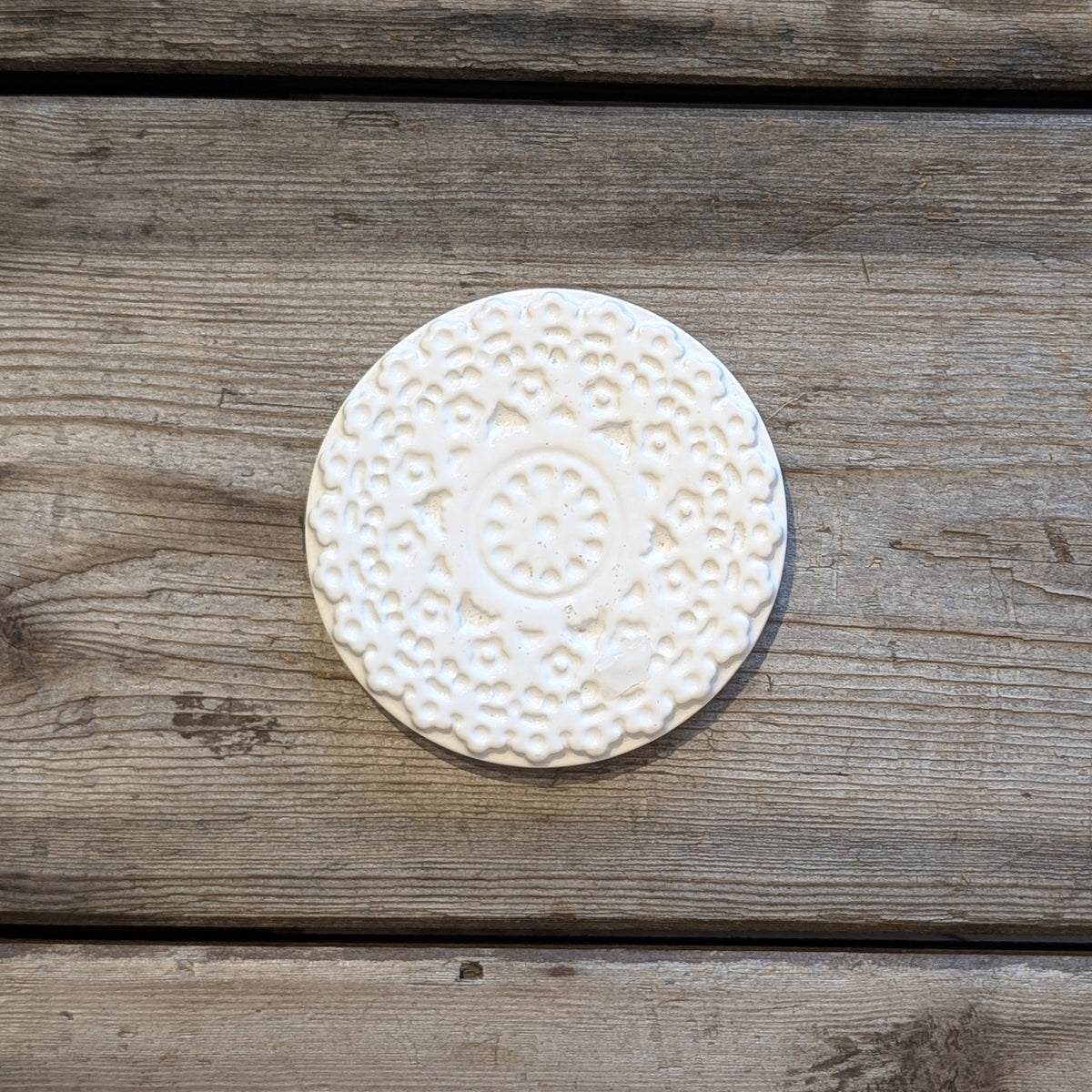 Keramik coaster med blonde mønster, Hvid – Duro