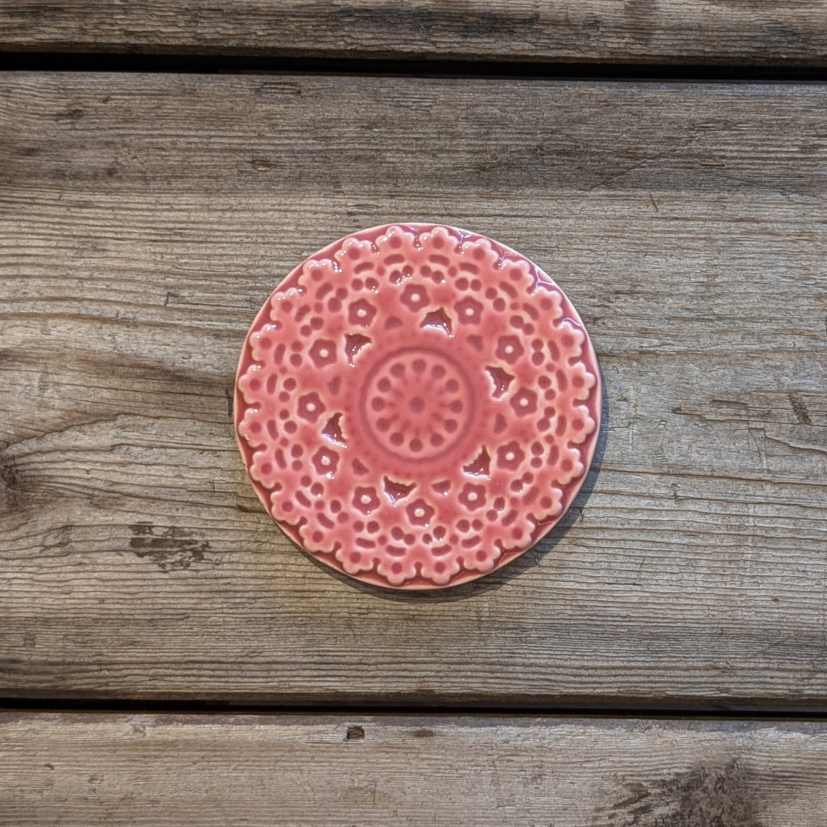 Keramik coaster med blonde mønster, Rosa – Duro