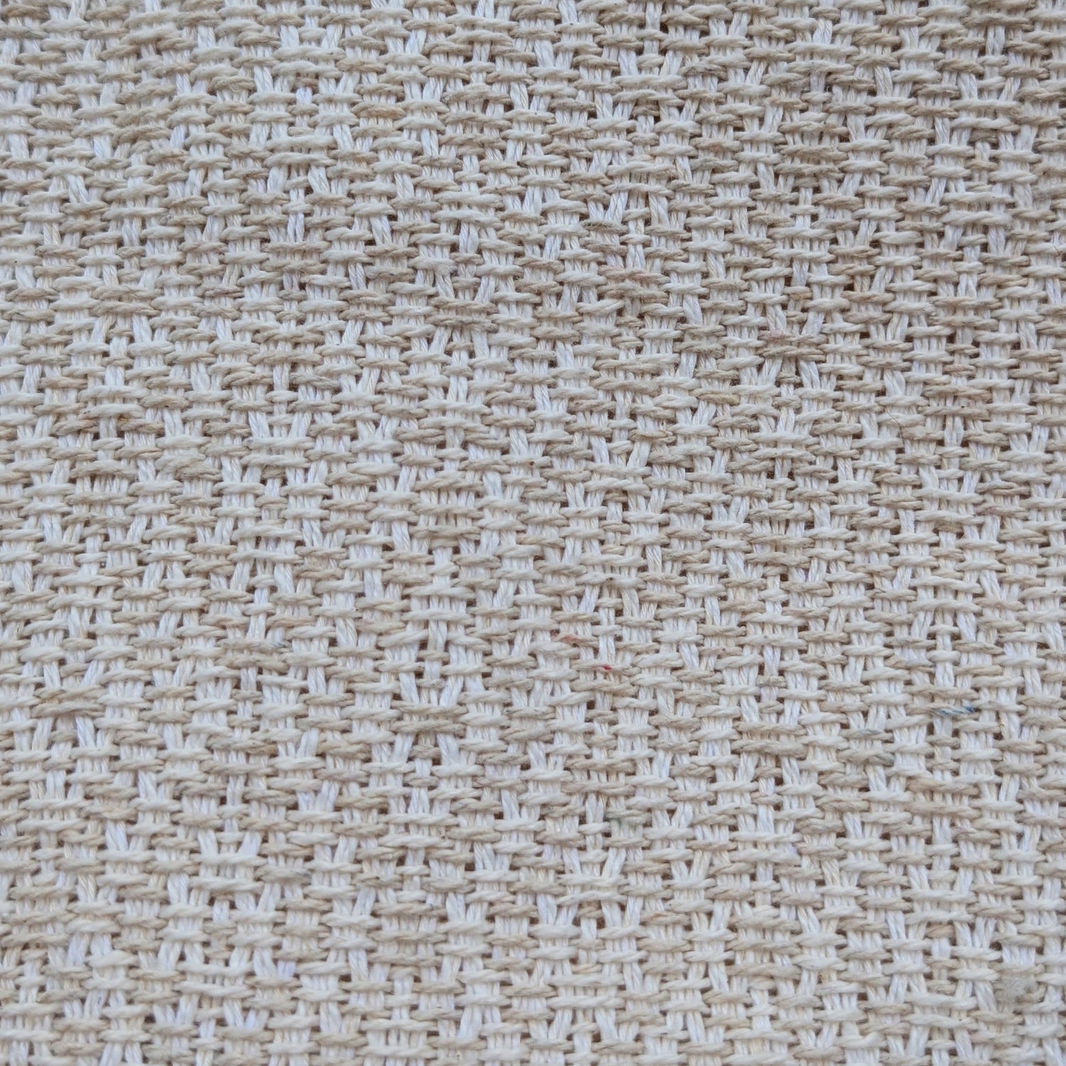 Plaid, vævet bomuld 135 x 200 cm., diamantmønster - Hvid