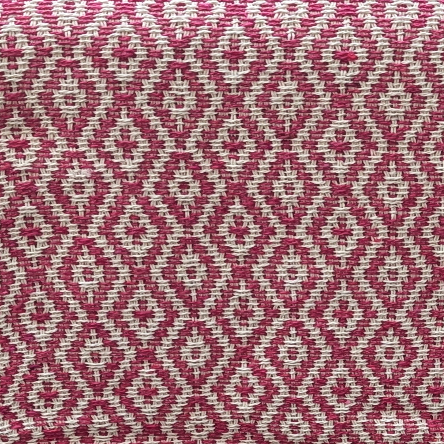 Plaid, vævet bomuld 135 x 200 cm., diamantmønster - Pink