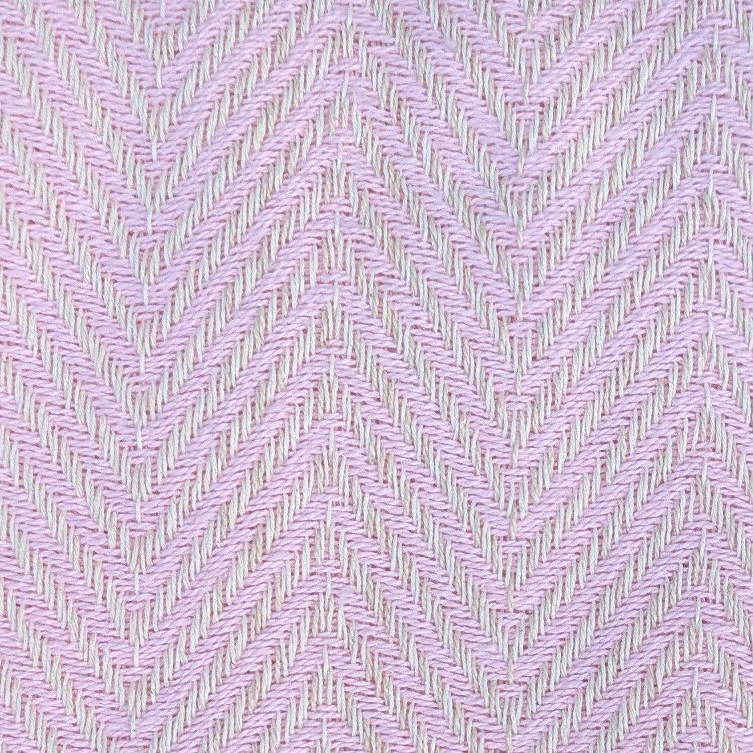 Plaid, vævet bomuld 135 x 200 cm., Sildebensmønster - Pink