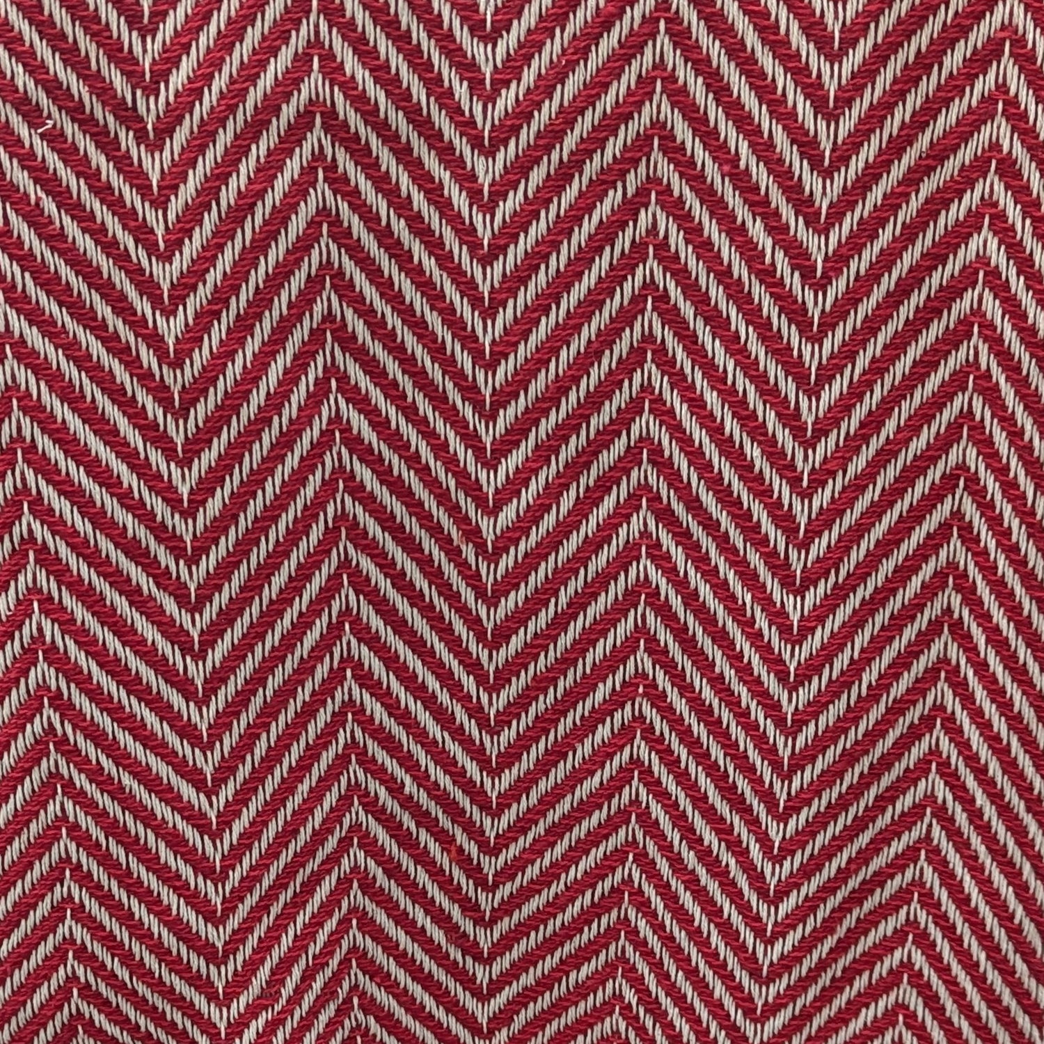 Plaid, vævet bomuld 135 x 200 cm., Sildebensmønster - Rød