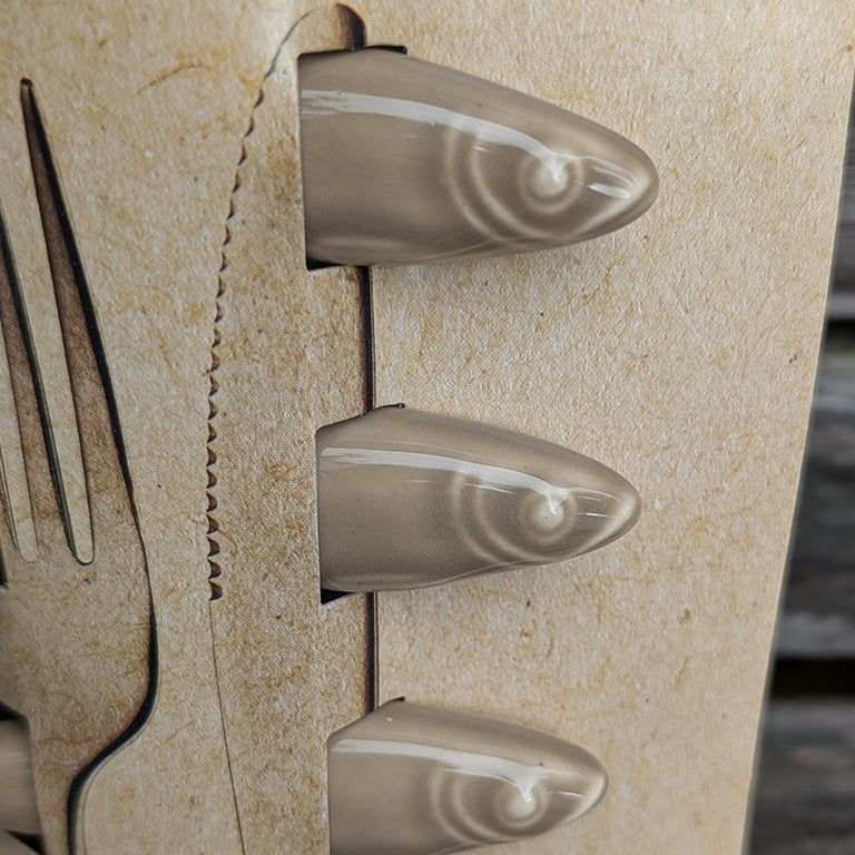 Spisepindeholder - Keramik, Beige Fisk