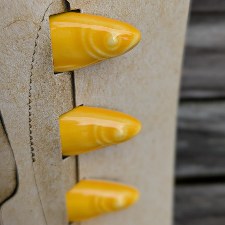 Spisepindeholder - Keramik, Gul Fisk