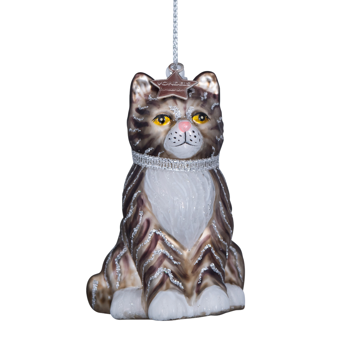 Glimmer kat, Glas ornament - Vondels