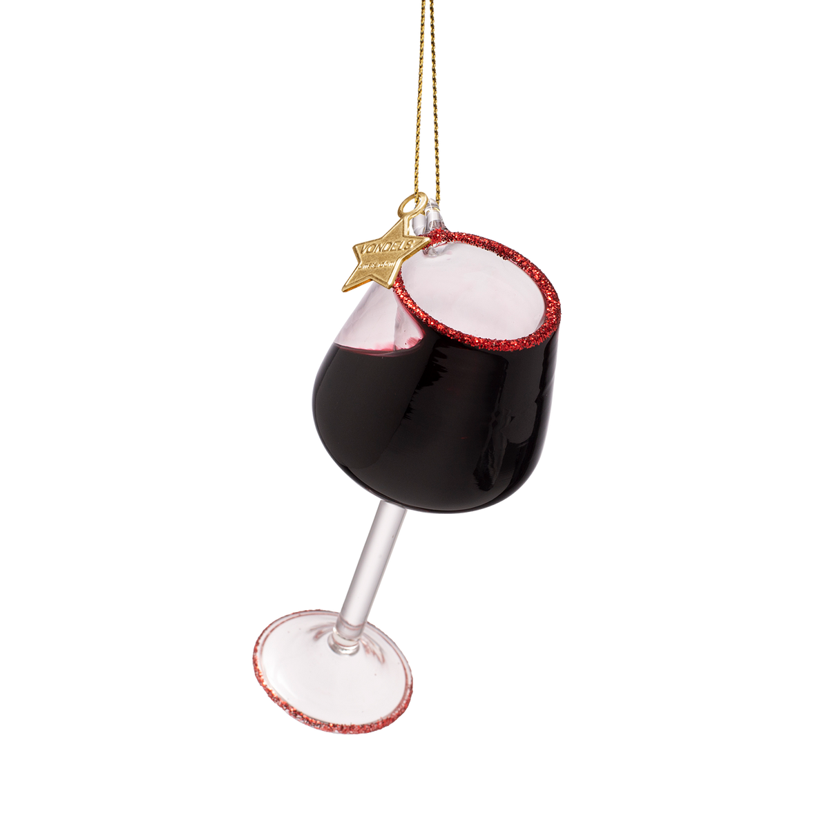 Rødvinsglas classic, Glas ornament - Vondels