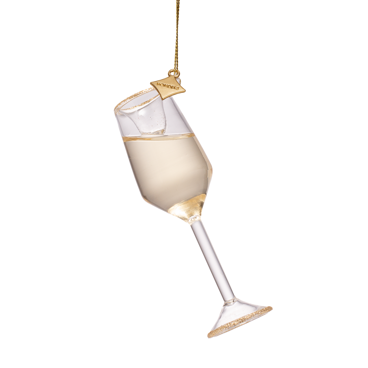 Champagne glas classic, Glas ornament - Vondels