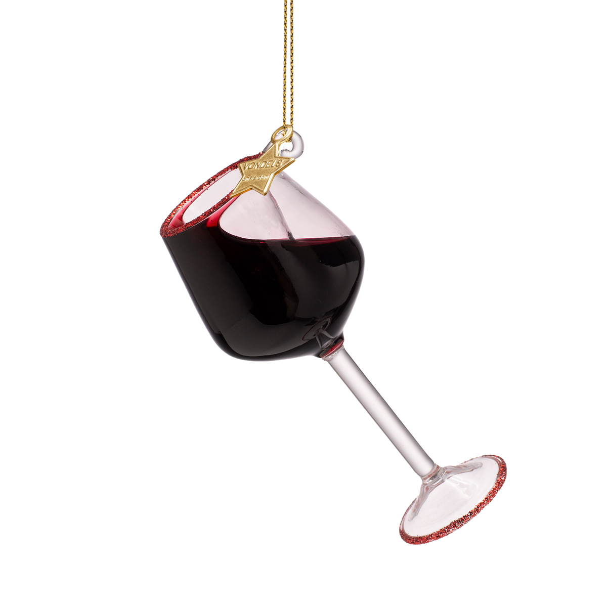 Rødvinsglas classic, Glas ornament - Vondels