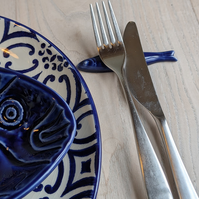 Spisepindeholder - Keramik, Beige Fisk